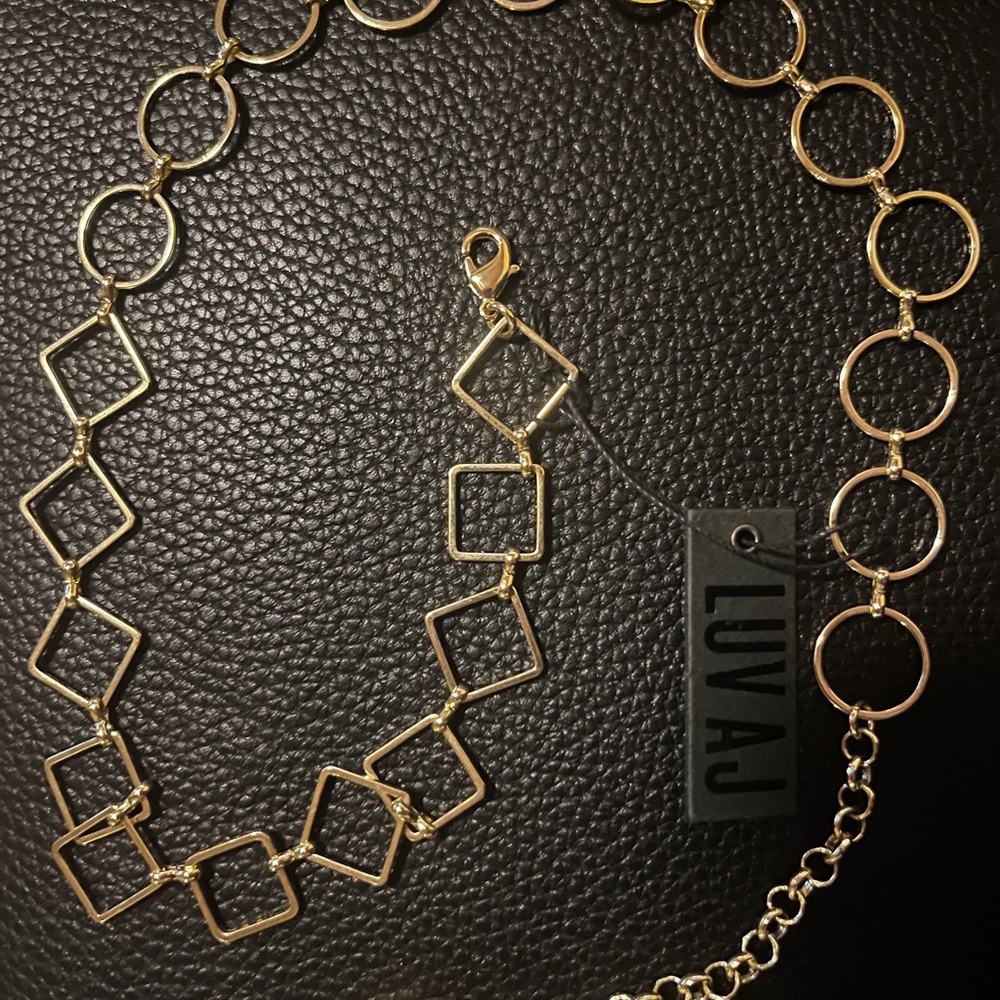 Luv AJ Gold Geometric Chain Necklace